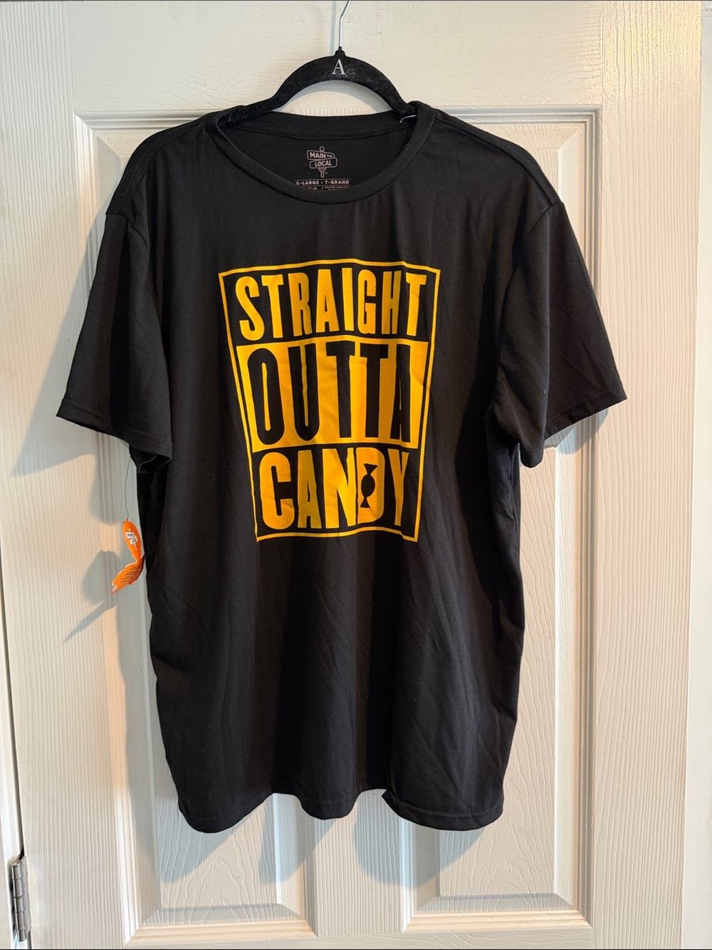 Straight Outta Candy Graphic Tee - Black with Yellow Print